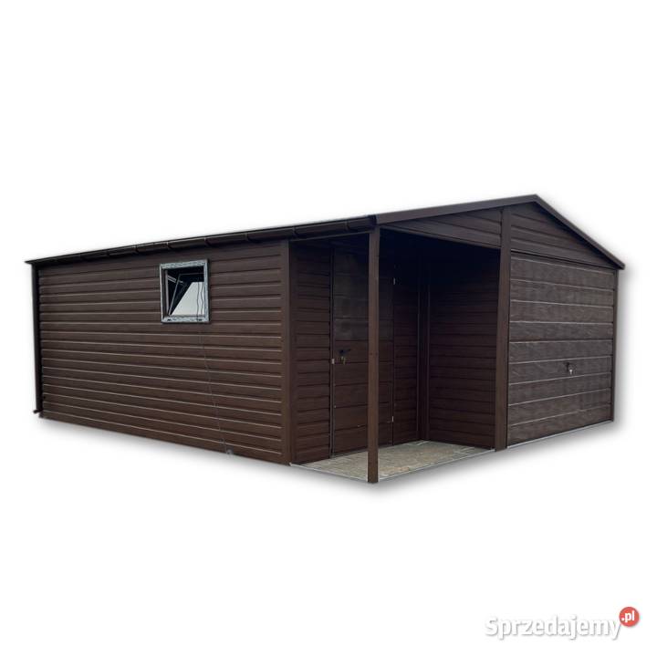 Garaż Blaszany Premium 4x5 Ciemny Orzech Gliwice