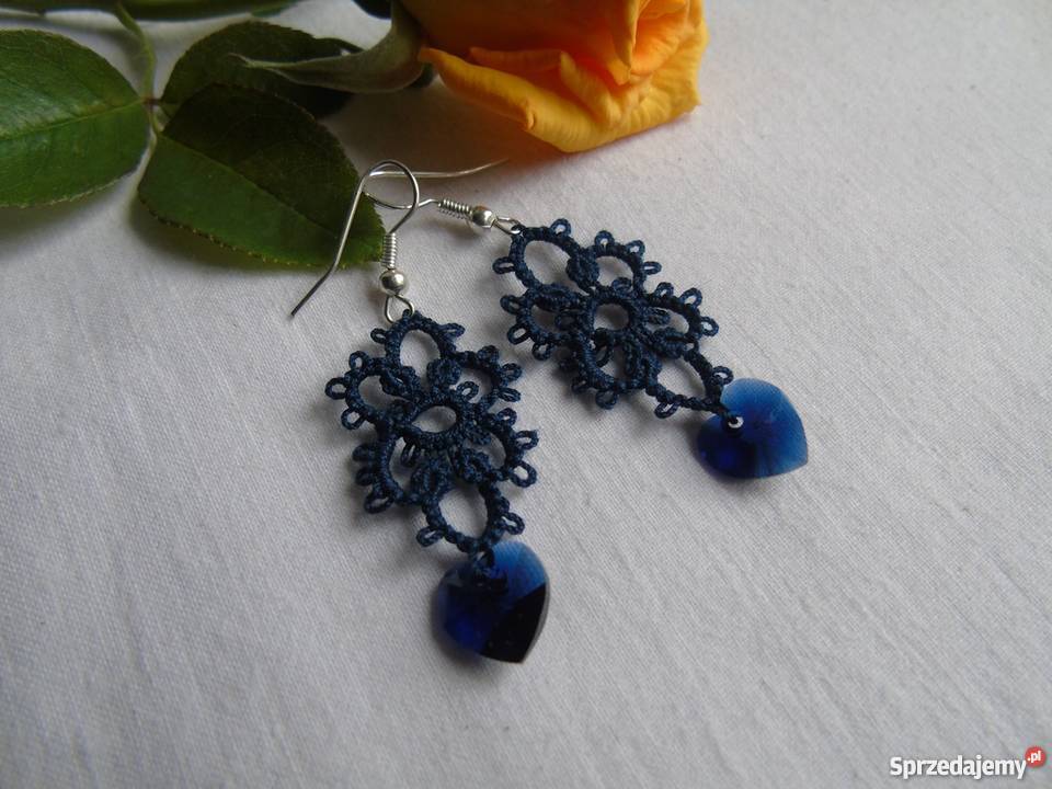 Kolczyki Frywolitkowe Wiśniowa