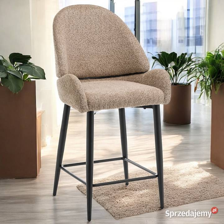 Hoker Tapicerowany Bergamo Boucle Ciemnobeżowe Tarchały Małe sprzedam