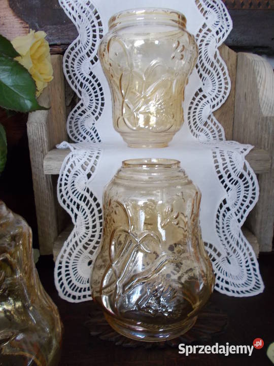 Bursztynowy Klosz PRL Zestaw5 Kwiatowe Zdobien zachodniopomorskie Szczecin