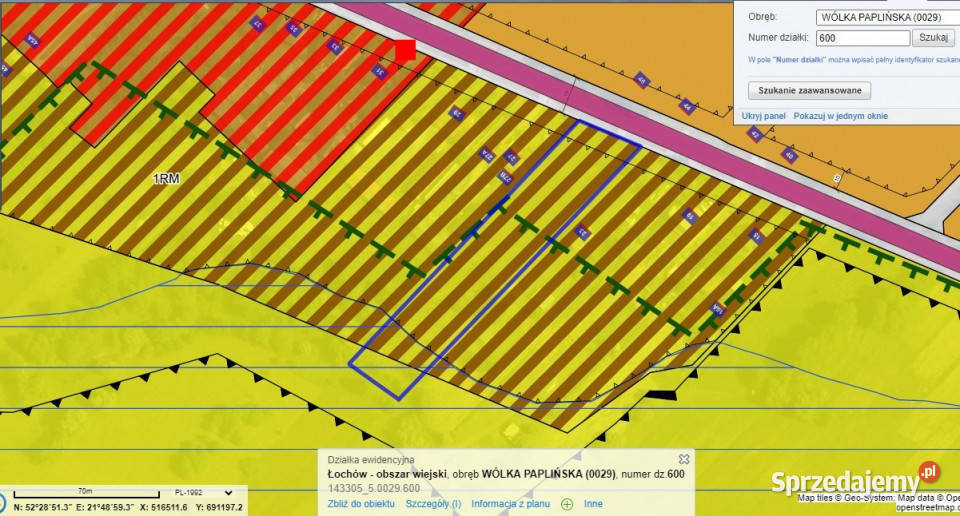 Działka rzeką Liwiec Wólka Paplińska