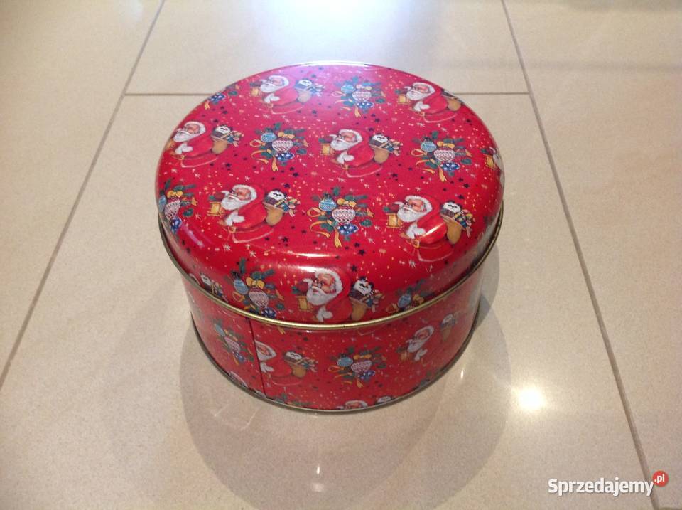 Puszka Metalowa Mikołaj Święta Christmas lata czerwony Wyposażenie wnętrz Nowa Sól