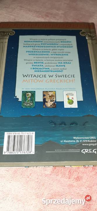 Mity greckie dzieci okładka twarda Lucyna Szary Baśnie, podania i legendy Skwierzyna sprzedam