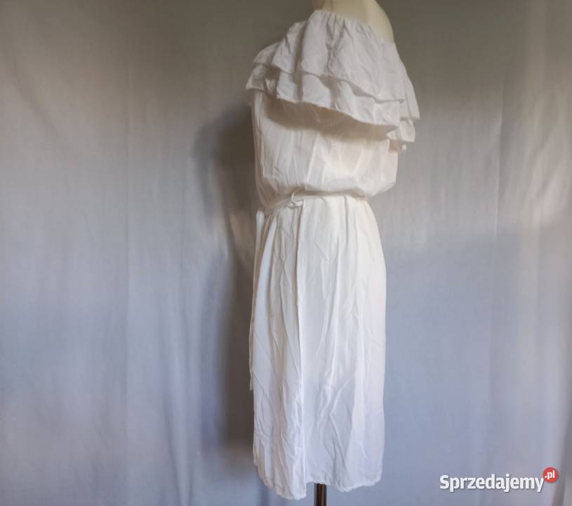 Sukienka biała Hiszpanka MINI r ML wiskoza NOWA podlaskie