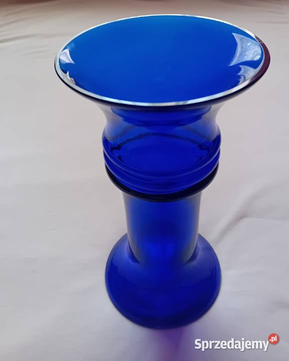 Kobaltowy wazon Holmegaard Mid Century Modern