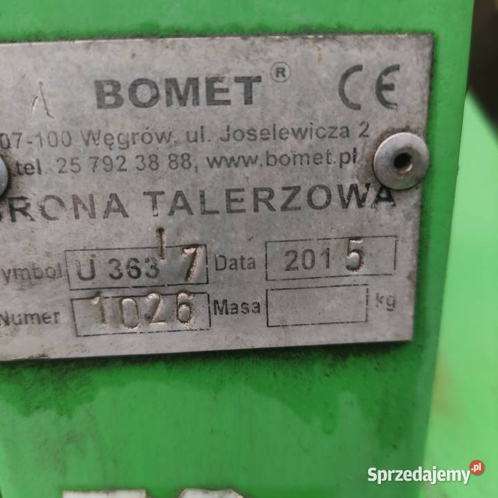 Agregat uprawowy Brona talerzowa 2015r Bomet 3