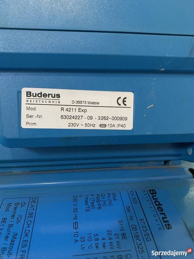 Piec olejowy Buderus Logano G115 zbiorniki na lubelskie Łuków sprzedam
