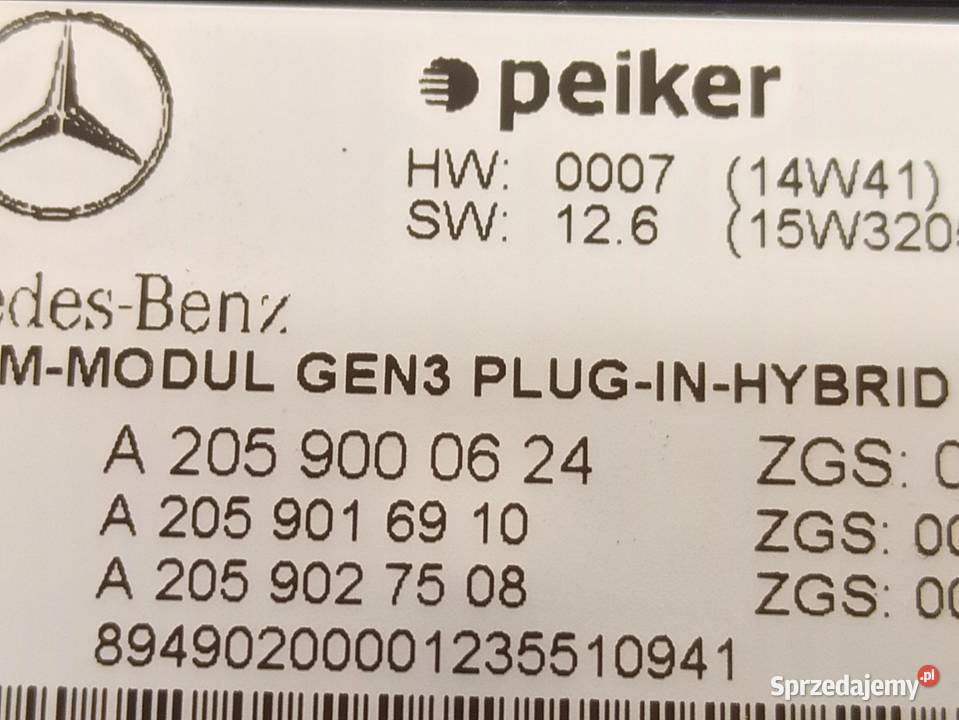 MERCEDES W205 MODUŁ STEROWNIK A2059000624