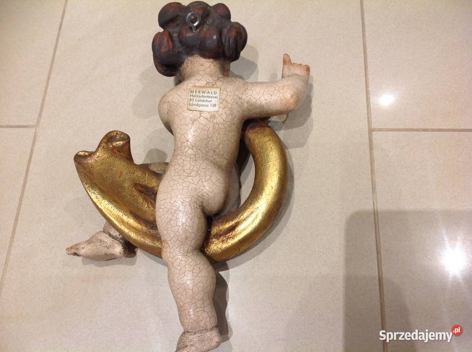 ANIOŁ Drewniana Figurka MERWALD Holzsvhnitzerei Nowa Sól