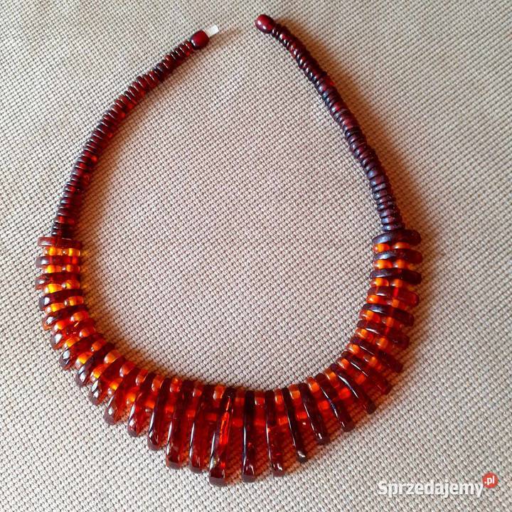 Piekna kolia z bursztynu lubelskie Lublin