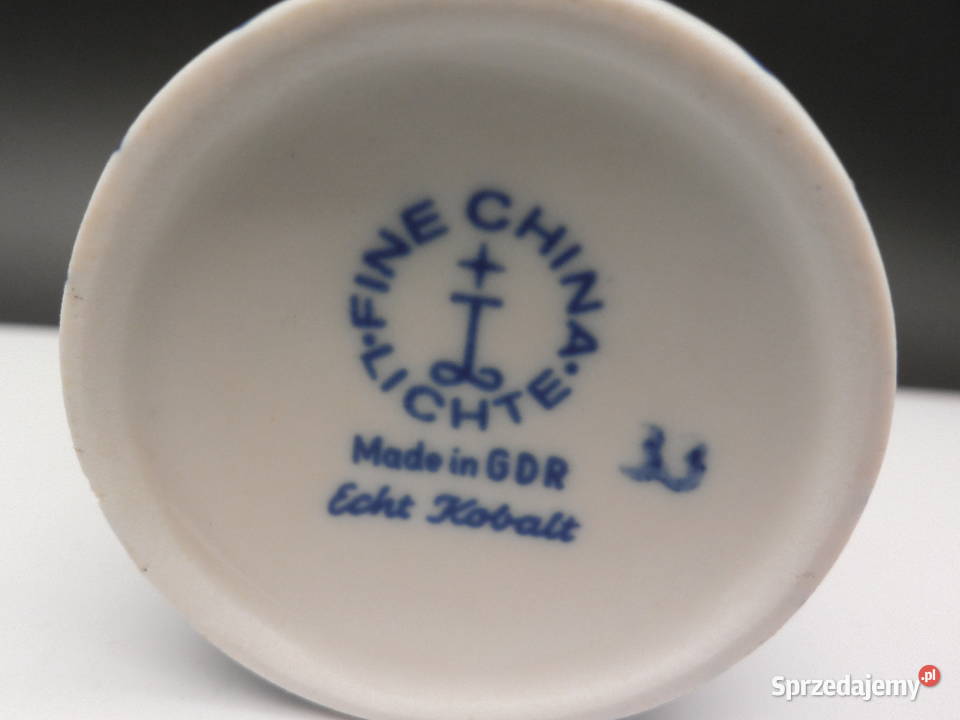 Porcelana Lichte Echt Kobalt Kubek Wazonik wzór Raszków