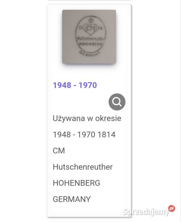 Hutschenreuther Hohenbergfiliżanka ze Pabianice