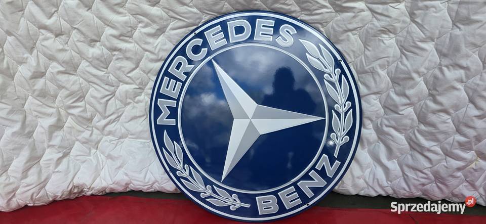 Mercedes Szyld emaliowany duży 80 średnicy Akcesoria samochodowe Łódź