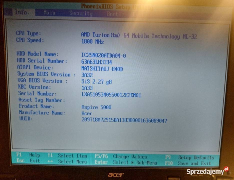 Laptop Acer Aspire Sprawny mazowieckie Warszawa
