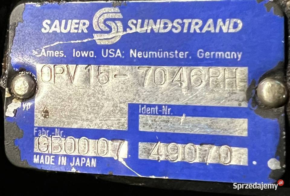Sauer Sundstrand OPV157046PH RPSXPCX3XXXX pompa Układ hydrauliczny Poznań