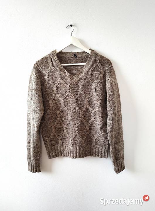 Moherowy sweter Warkocz Vintage y2k 40 42 Swetry i golfy podkarpackie