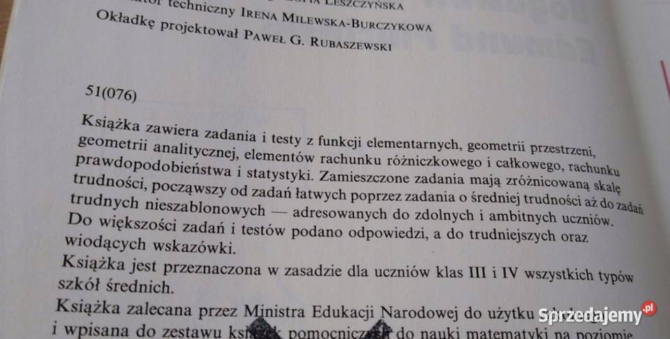 Zadania i testy z matematyki uczniów szkół matematyka Gdańsk