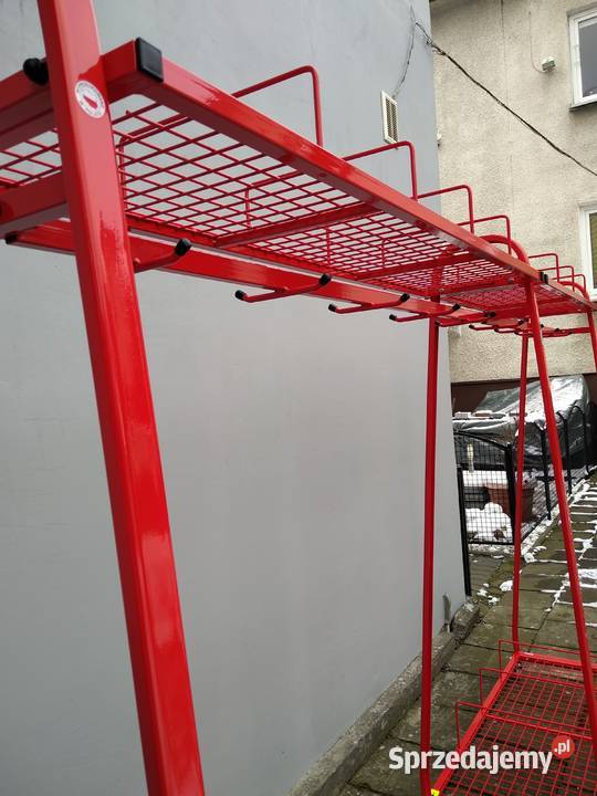 Wieszak do szatni strażaków OSP 9 stanowiskowy Bydgoszcz wyposażenie