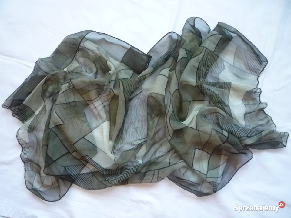 Zielony cienki szaliczek Apaszka 125 x 50 zachodniopomorskie Szczecin