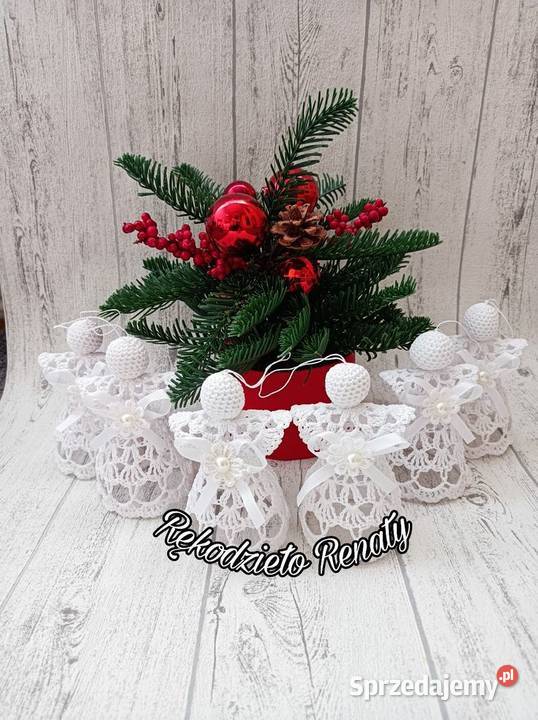 Szydełkowe aniołki rękodzieło chrzest komunia Boże Narodzenie opolskie Opole