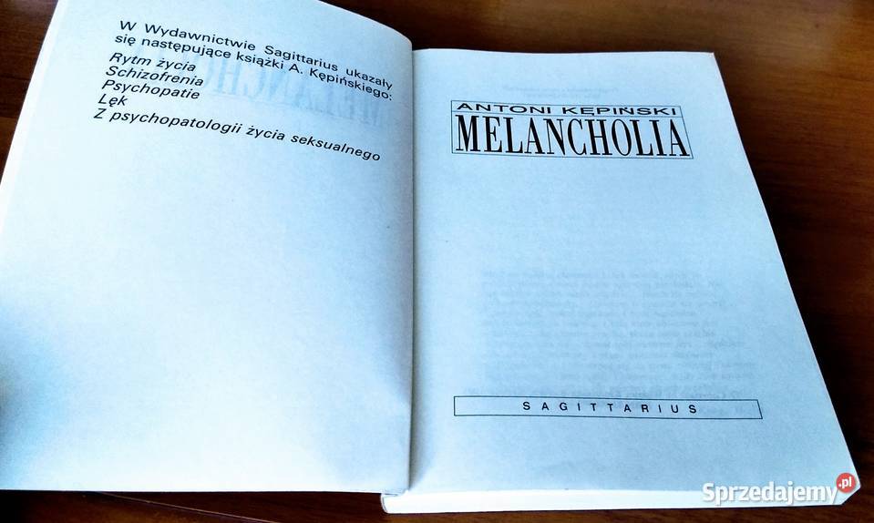 Melancholia Antoni Kępiński Sagittarius 1993 studia sprzedam