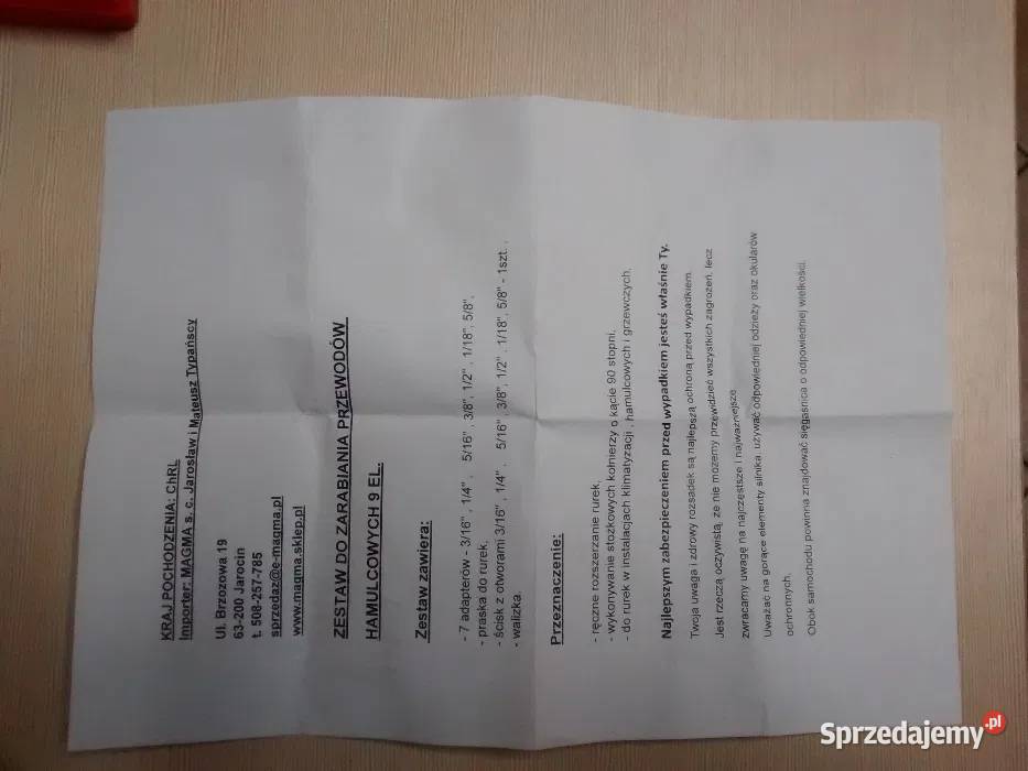 N210 Zestaw do zarabiania przewodów hamulcowych sprzedam