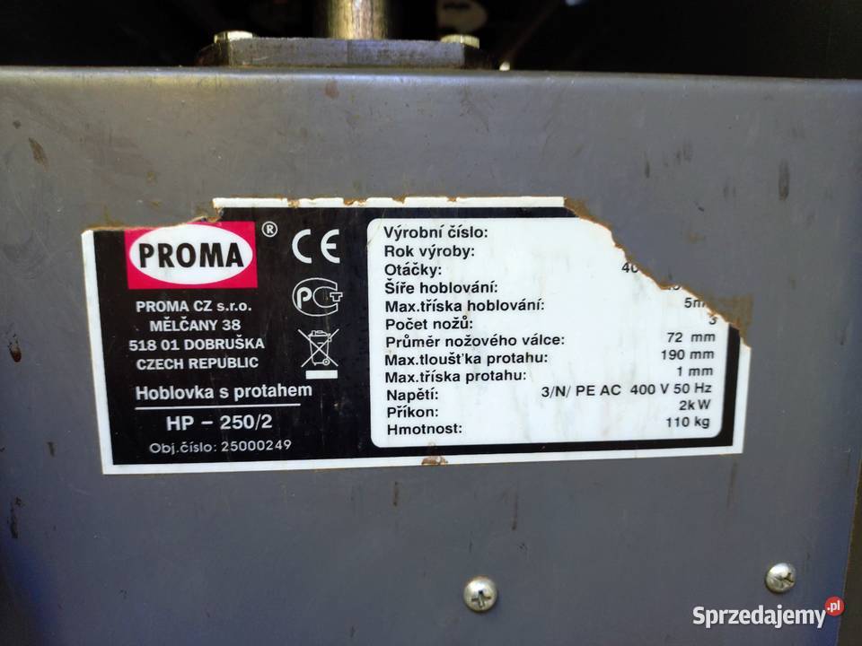 Strugarkogrubościówka PROMA typ HP2502 Suchedniów