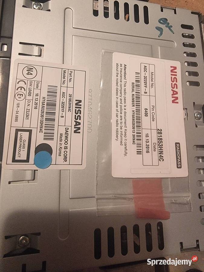 Oryginalne radio samochodowe Nissan Micra K13 z osobowe