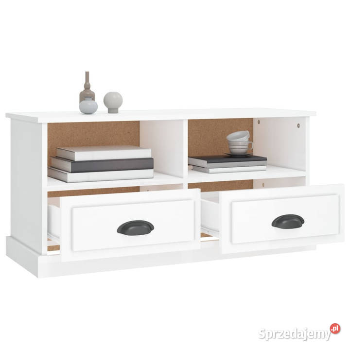 Szafka pod TV biała na wysoki połysk 93x355x45 Warszawa