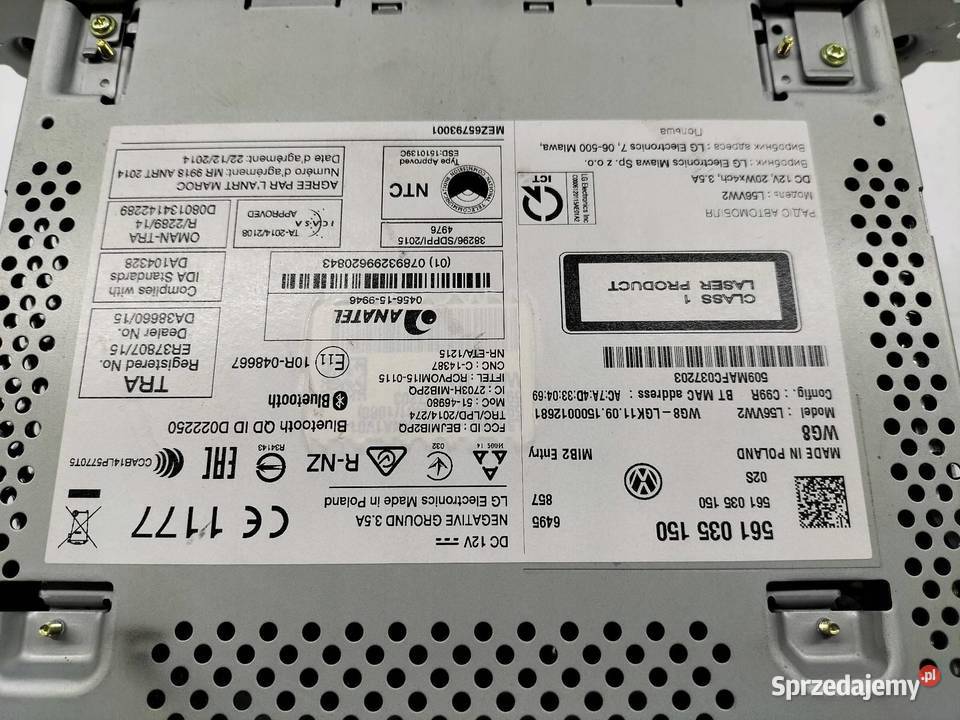 RADIO 561035150 VW Volkswagen Passat VIII 2014 Rok produkcji 2016