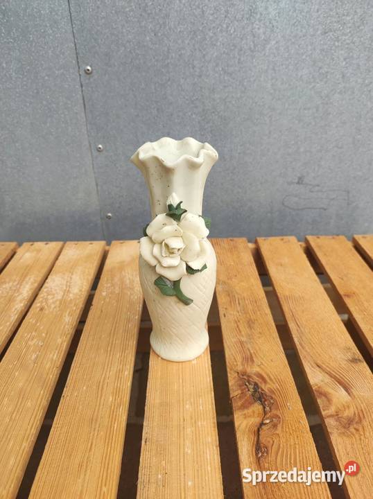 Uroczy wazonik ceramiczny vintage retro loft