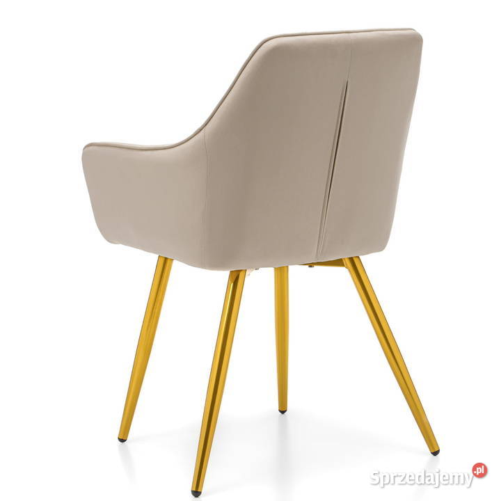 Beżowe Krzesło Passo Złote Nogi Wysyłka 24H Tarchały Małe