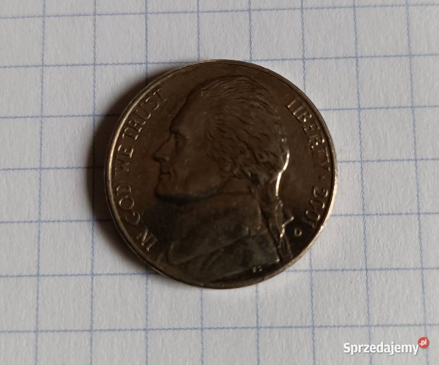 5 CENTÓW FIVE CENTS 2001 D USA Numizmatyka Piszczac