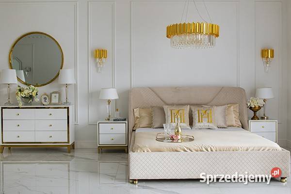 SZAFKA NOCNA LORENZO Glamour Biała Złota Lakier 55cm Warszawa