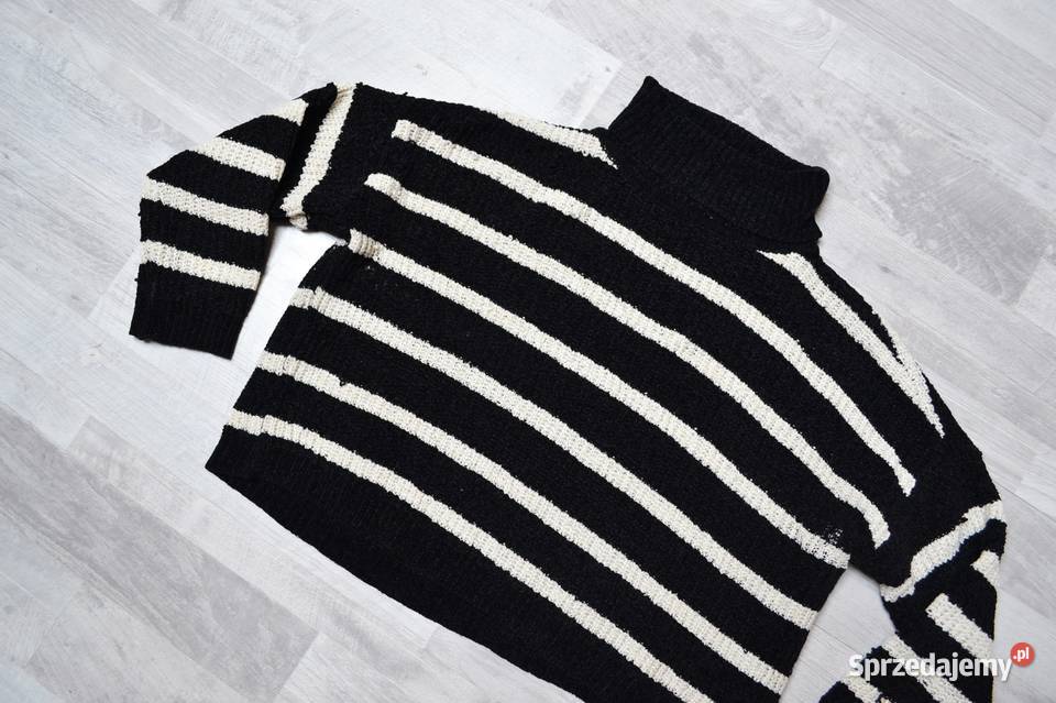 Sweter golf w paski czarnobiały sweterek M kujawsko-pomorskie