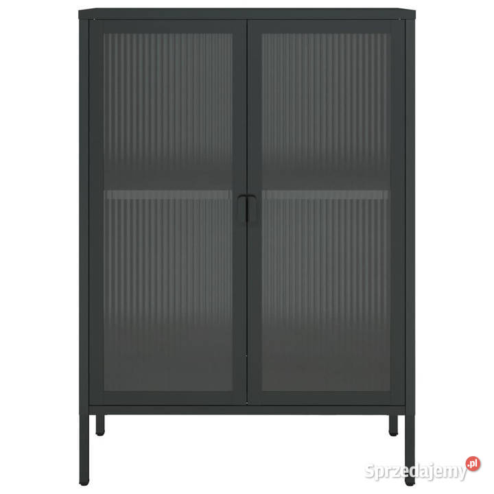 Szafka czarna 75x35x105 szkło i stal WM353003 Warszawa