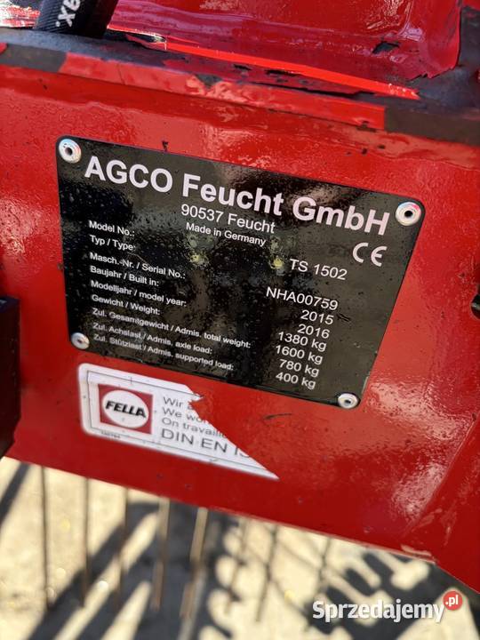 Zgrabiarka karuzelowa Fella TS 1502 2015 do boku