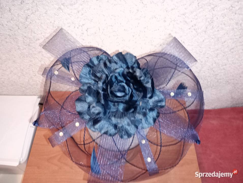 fascynator granatowy czarny nowy Szczecinek