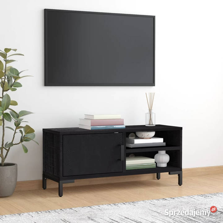 Szafka pod telewizor czarna 90x30x40 drewno RTV Warszawa