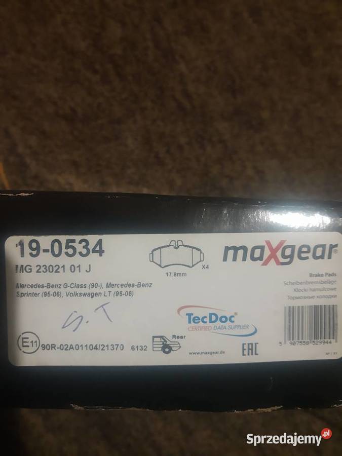 Klocki gear maxgear Mercedes Benz Sprinter 9506 dostawcze Karczmiska Pierwsze