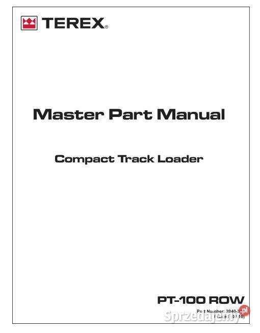 Terex PT100 ROW katalog części instrukcja napraw Kielce