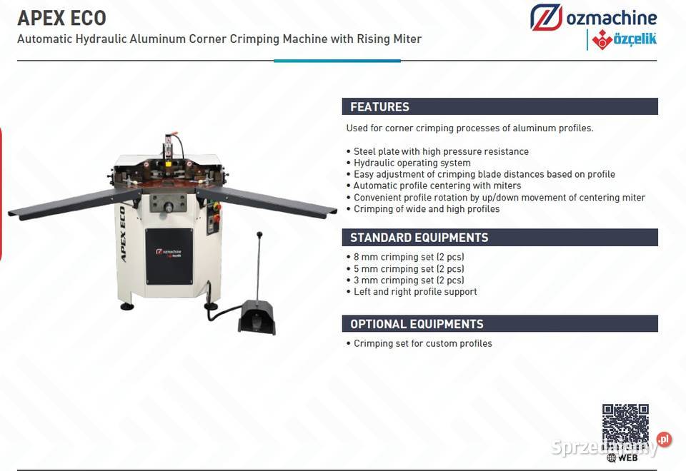 APEX ECO Automatyczna hydrauliczna zagniatarka Produkcja Obodowo