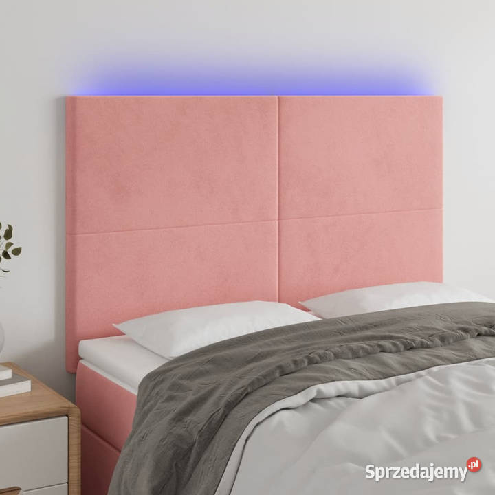 Zagłówek do łóżka z LED różowy 144x5x118128 Warszawa