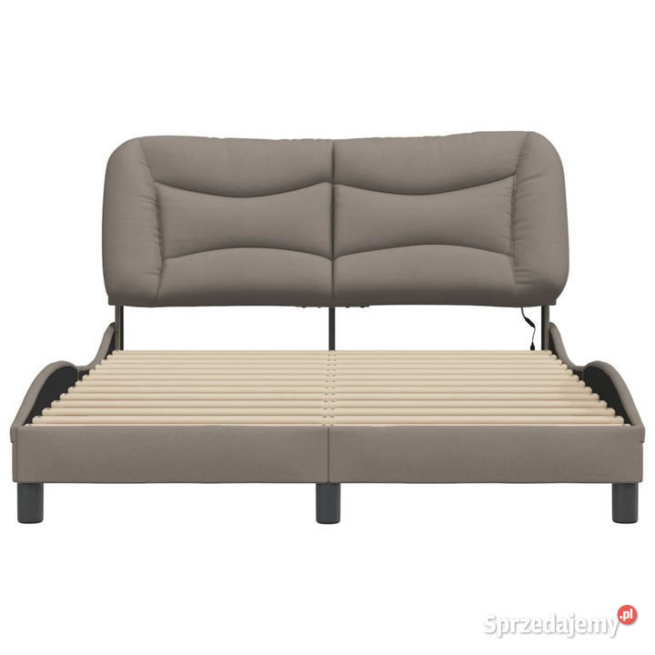 Rama łóżka z LED kolor taupe tkanina 140x190 Warszawa
