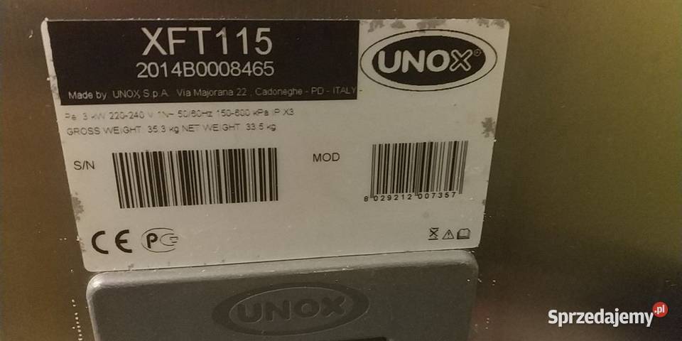 PIEC KONWEKCYJNY UNOX STEFANIA Zgierz