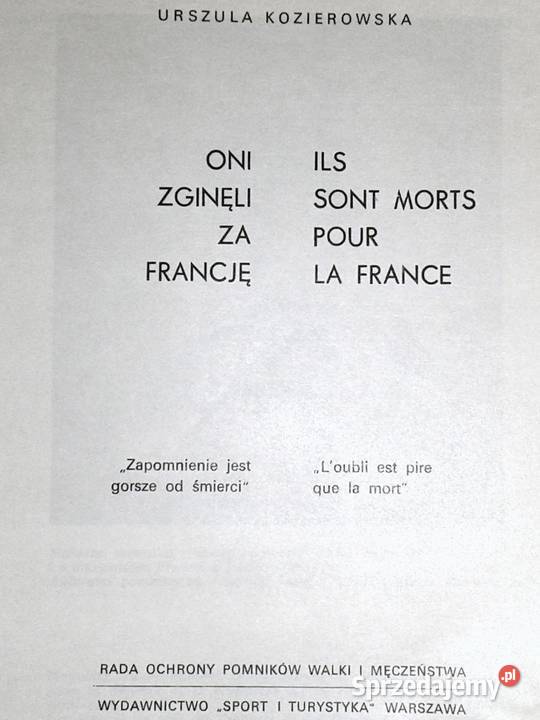 Oni zginęli Francję Urszula Kozierowska sprzedam