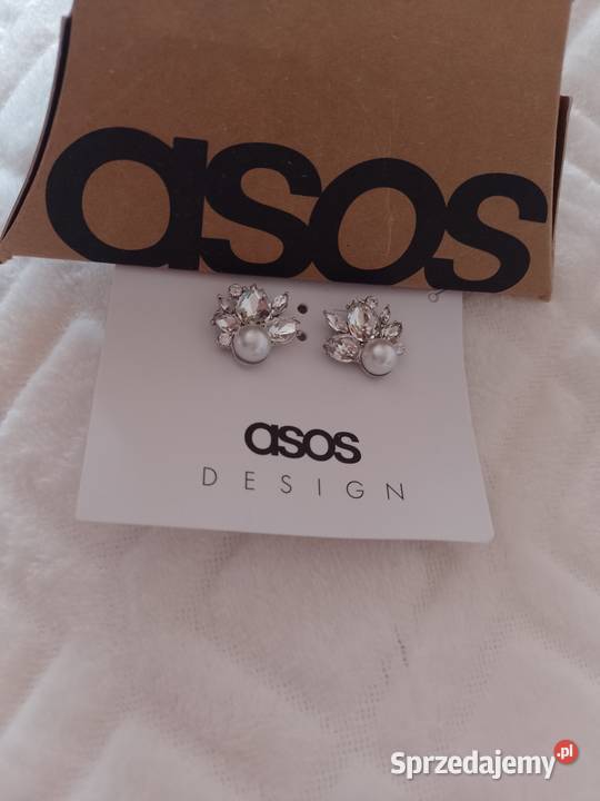 ASOS Bogato zdobione kolczyki ślubne perły z Kraków
