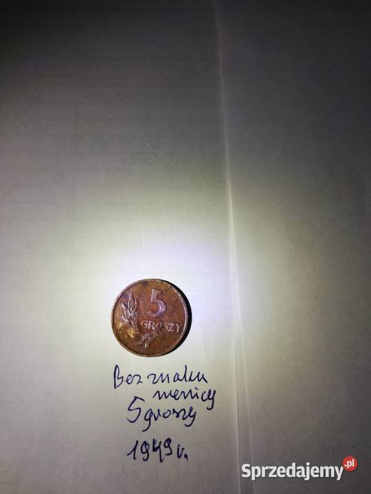 5 groszy z 1949r Bez znaku menicy