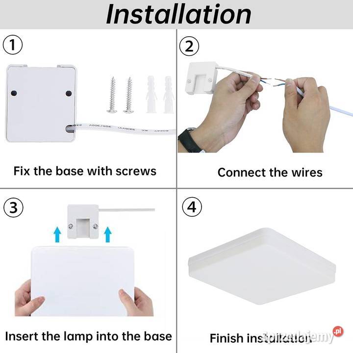 Kwadratowa lampa sufitowa 36W 6500K 3240LM Zamość