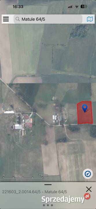 Działka drodze asfaltowej pomorskie Matule
